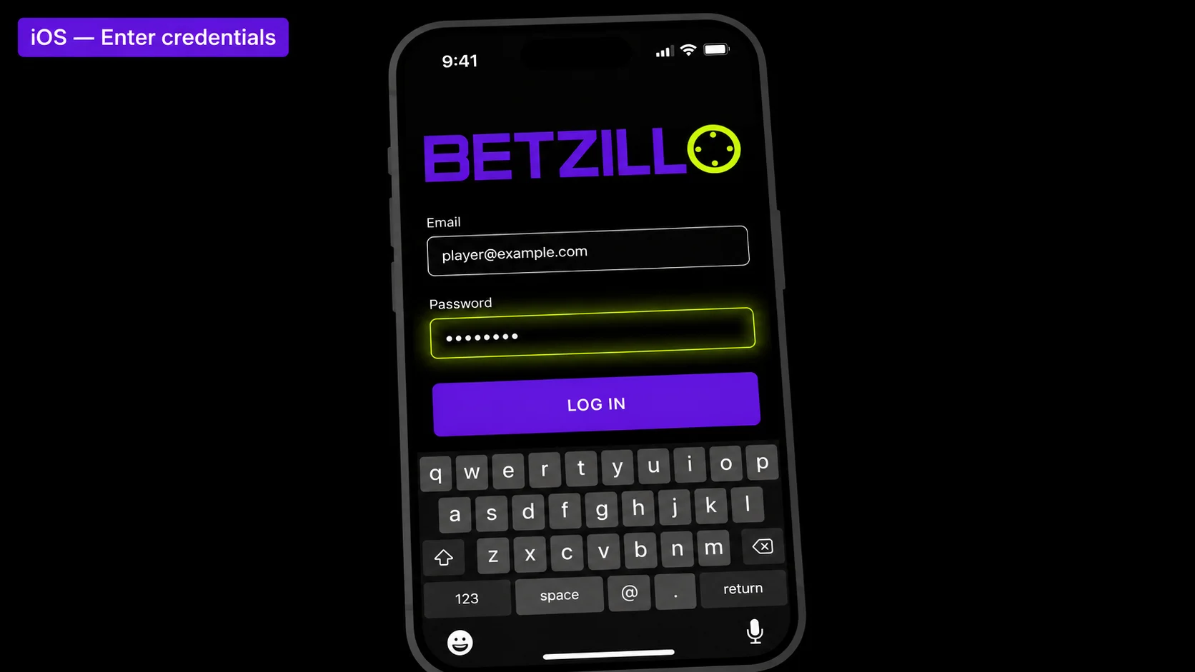 Betzillo casino mobile login on iOS Safari — enter credentials